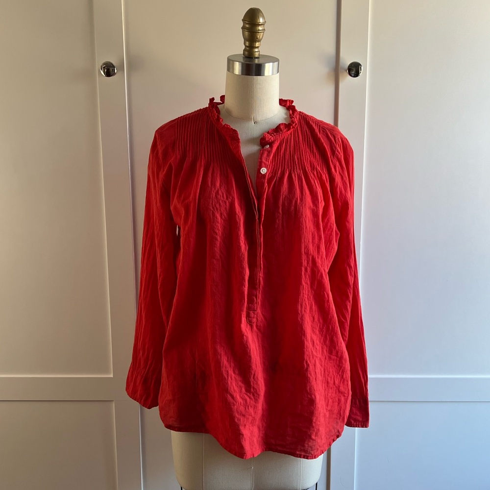 J. Crew Red Popover Top, size 2